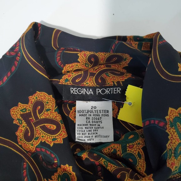 Vintage 1980s Regina Porter Top Black Size 20 - Picture 4 of 6